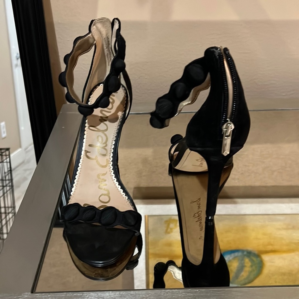 Sexy, black Sam Edelman, suede, black tie, event, sandals
